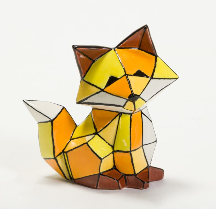 Ceramic Bisque Fox Facet-ini