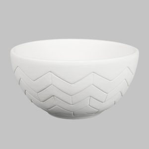 Ceramic Bisque Chevron Bowl